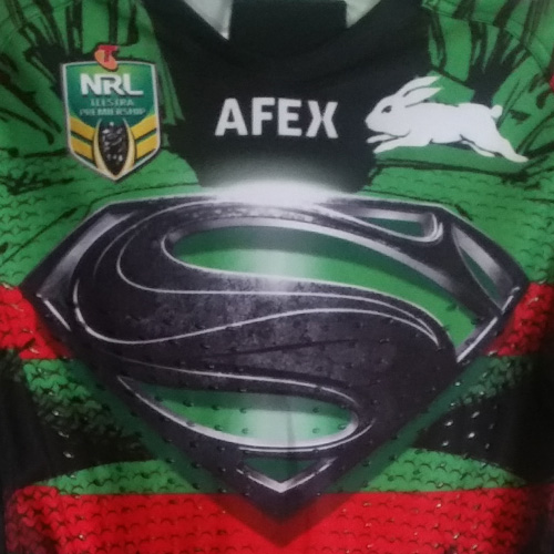 South Sydney Rabbitohs 2014 Superman jersey- Lote Tuqiri